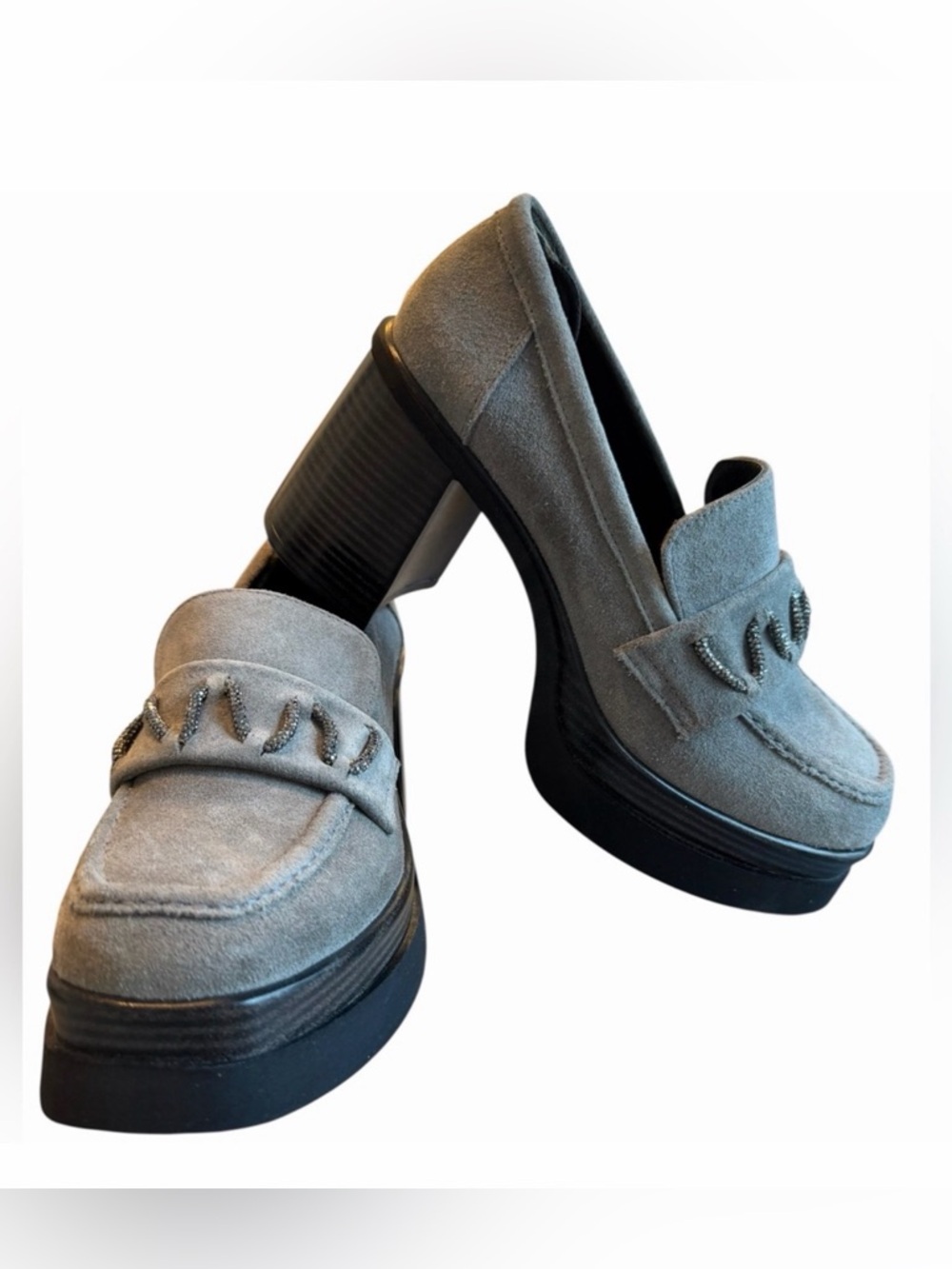 Pelinin Ayakkabıları PİAZZA GRAY SUEDE HEELS MAKOSEN Platform Size 38